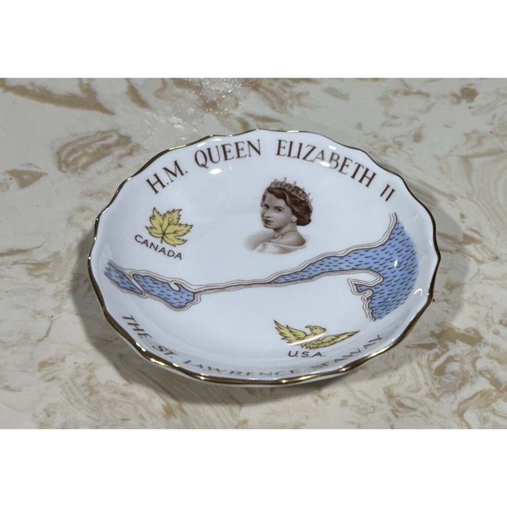 Queen Elizabeth II St. Lawrence Seaway Canada Pin Dish Catch-all 1959